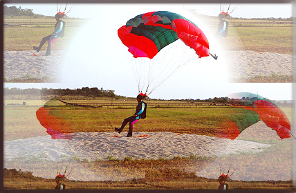 Taken at Salado Skydiving Center.  Canopy: PD Lightning 126 from the Ghost Riders. 